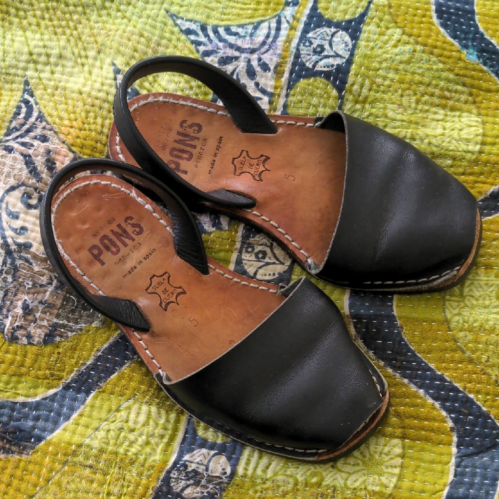 Pons Quintana Black and Brown Leather Sandals